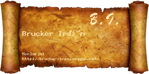 Brucker Irén névjegykártya