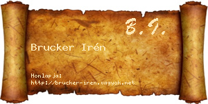Brucker Irén névjegykártya